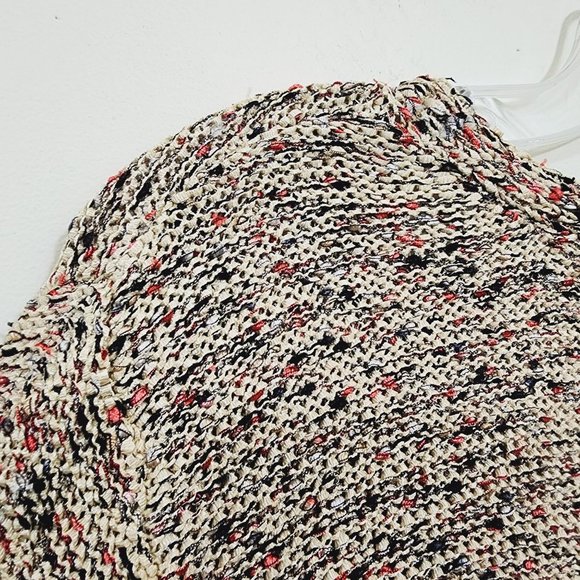 JH Collectibles stretchy confetti open knit button up cardigan woman's size L - Picture 5 of 8